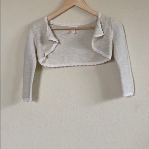 Like New Cat & Jack Cream w/ Gold Shrug Bolero 6X cropped sweater